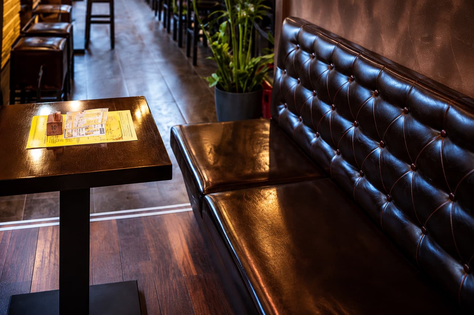 Custom booth seating upholstery for a commercial hospitality venue
